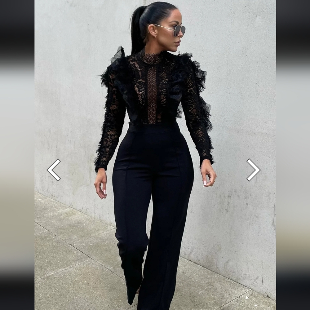 Elegant Black Lace Jumpsuit